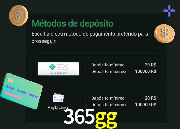 O cassino 365gg oferece uma grande variedade de métodos de pagamento